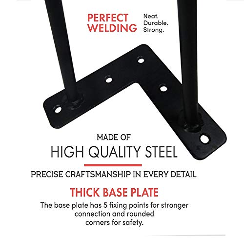 Black 2-Rod Metal Table Legs H212996