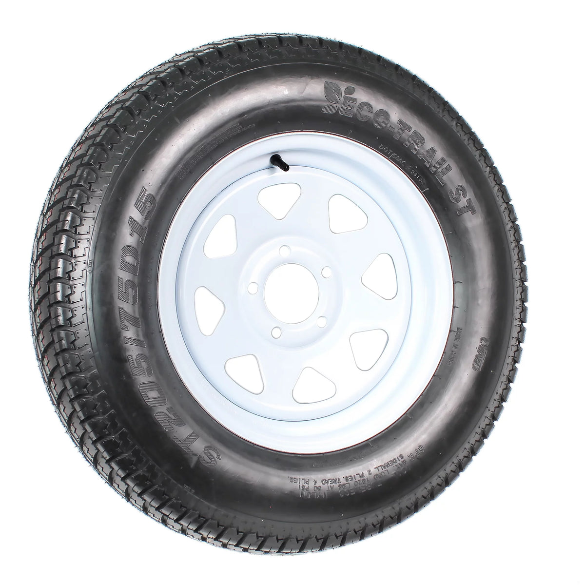 2-Pk Trailer Tire On Rim ST205/75D15 LRC 5 Hole White Spoke Wheel B6300