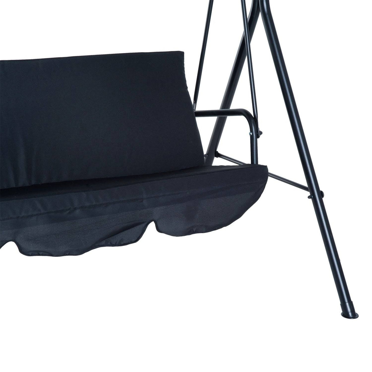 Black Steel 3 Person Porch Swing Q432