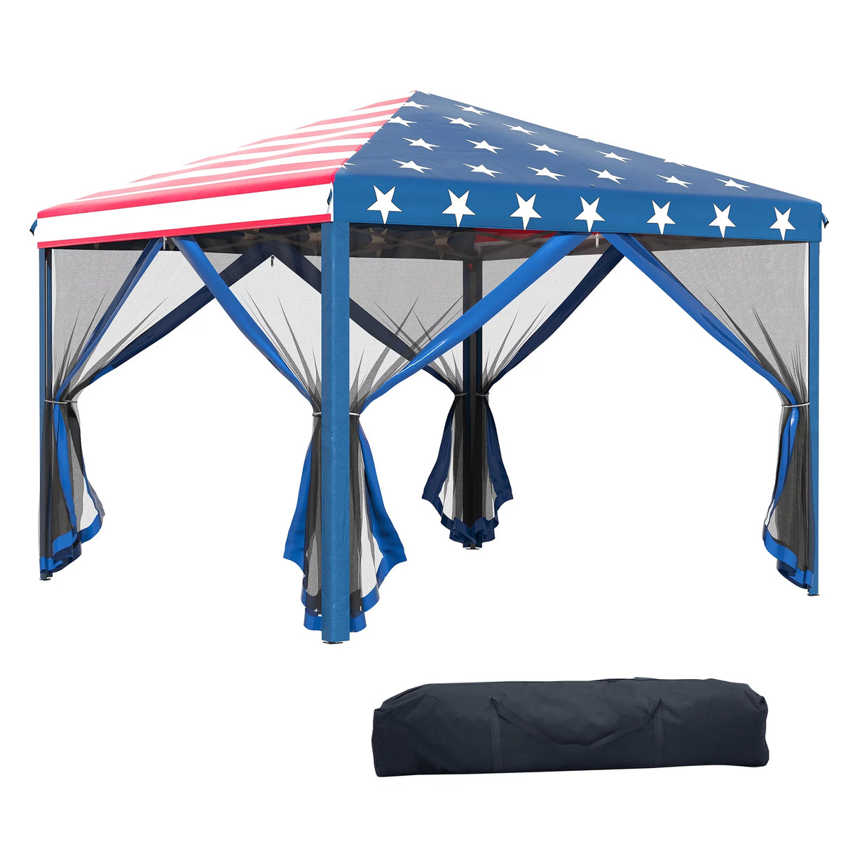 10' x 10' Pop Up Canopy Tent with Netting V7202