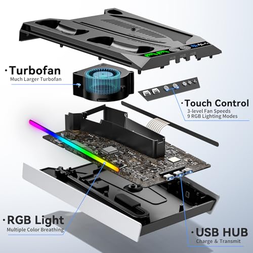 PS5 Stand with Cooling Fan and Charging Station S55768