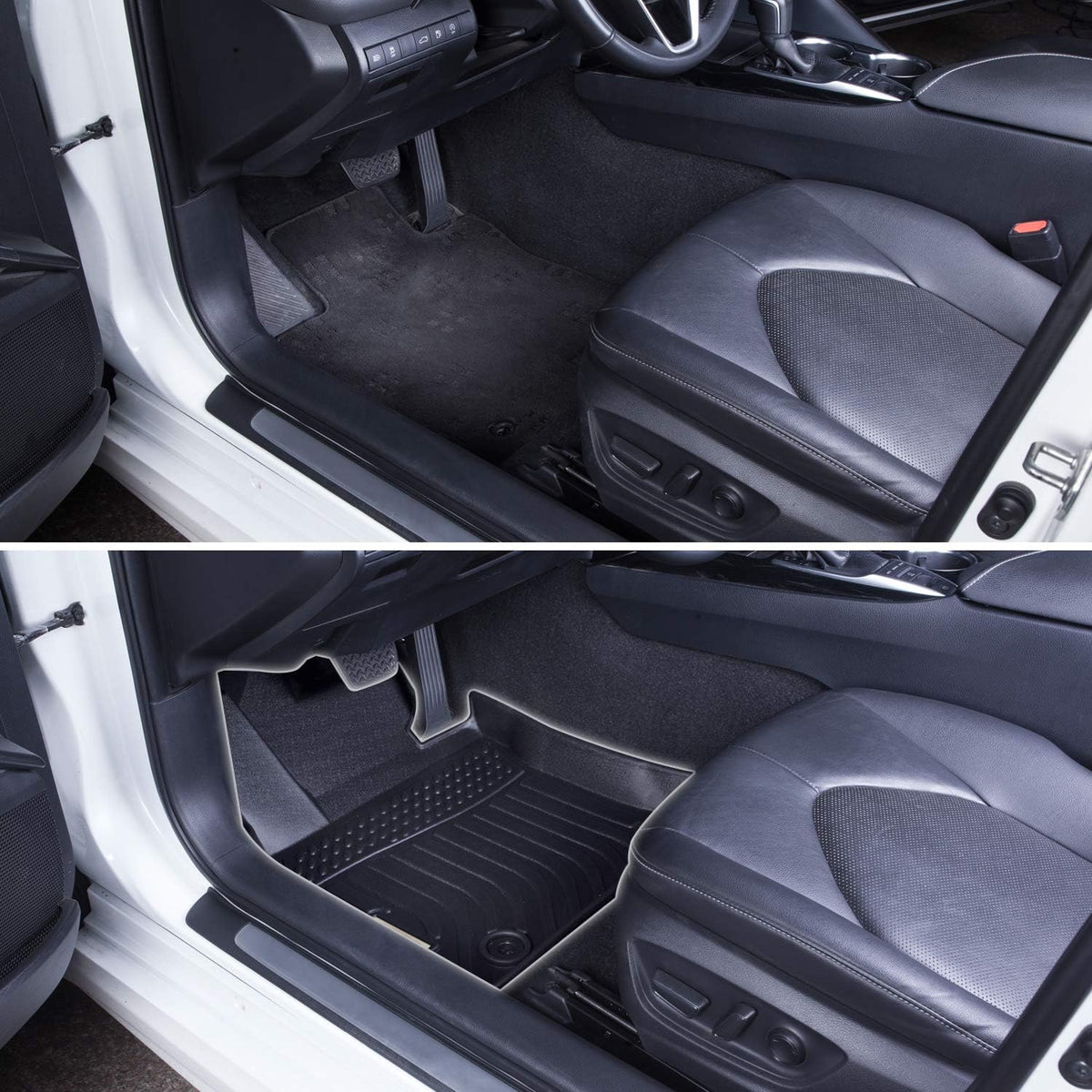 Black Floor Mats Liners Custom Fit Waterproof Q72581