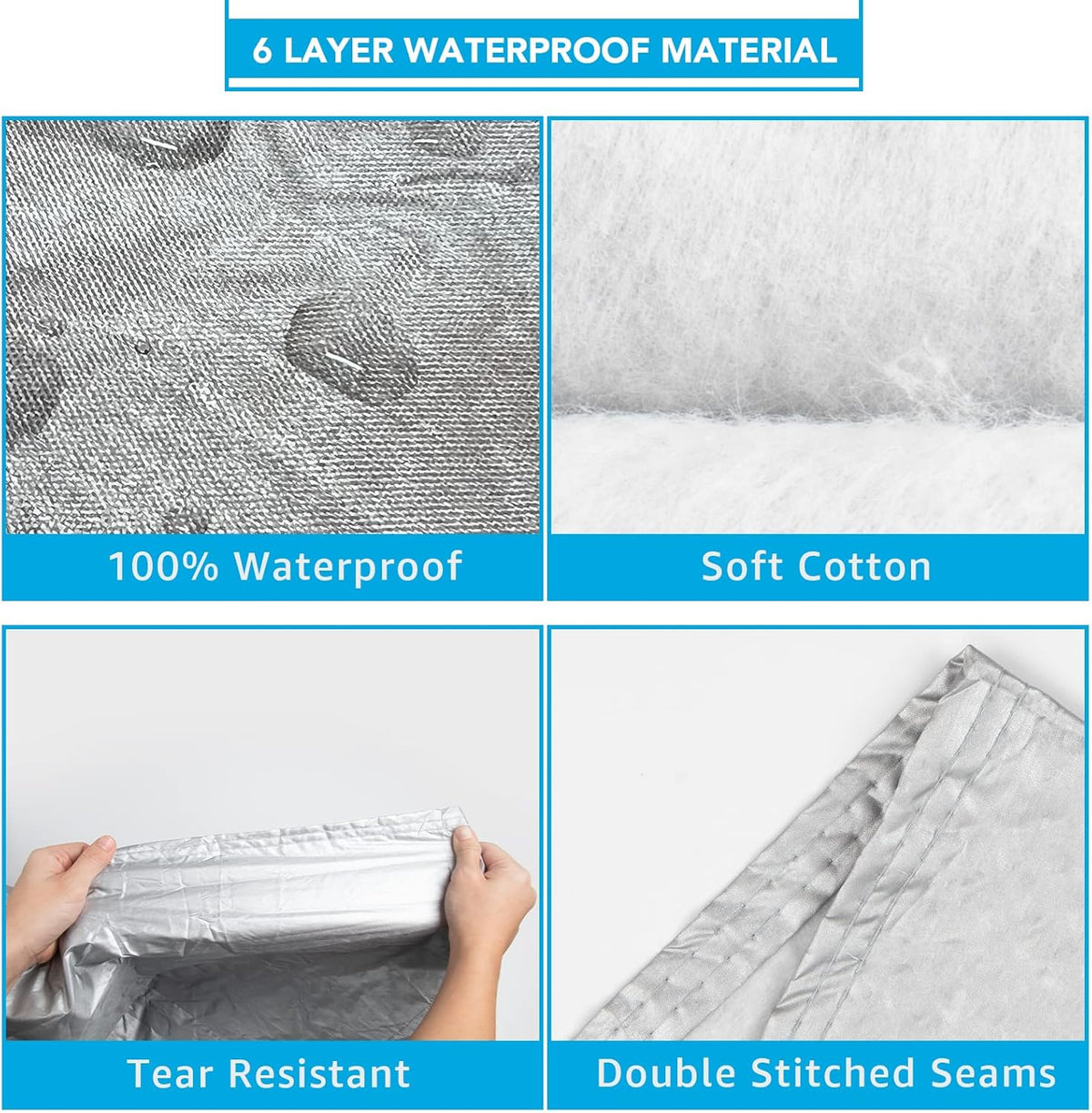 6 Layers All Weather Waterproof Car Cover with Zipper S5205