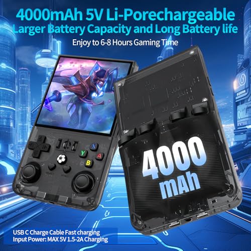 Retro Handheld Game Console with 64G Built-in 18000+ Classic Games, 4.0" IPS Screen (Black) R77045