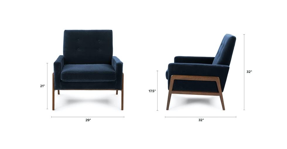 Blue Fabric Accent Armchair U613355