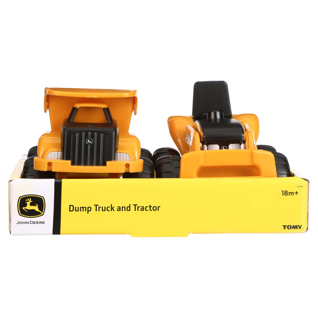 Yellow Construction Vehicle 2 Pack Dump Truck & Tractor with Loader R64578