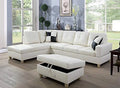 Cream Left Facing Sleeper Sectional with Storage Ottoman M725324