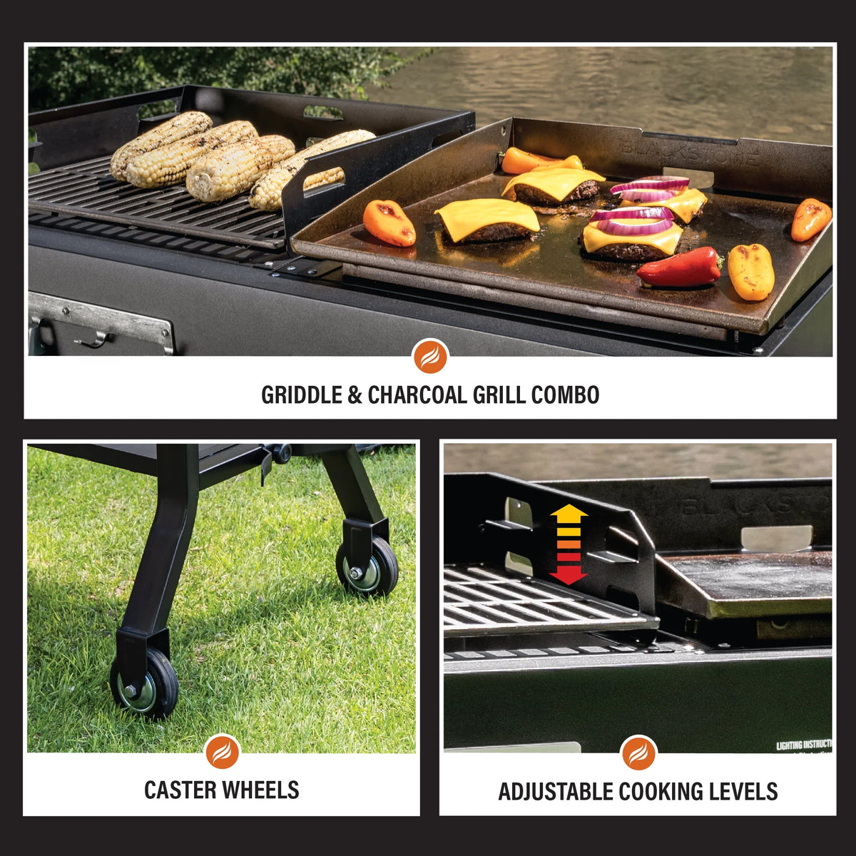 17 Griddle and Charcoal Grill Combo Q184