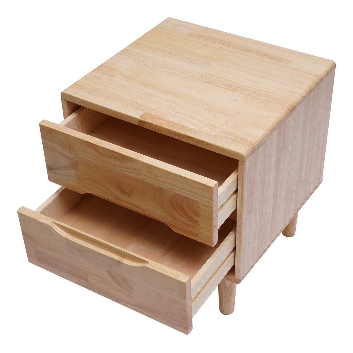 Mid Century Wood Nightstand with 2 Drawers R1275