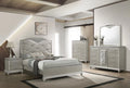 King Panel Bed Dresser Mirror Nightstand Chest Wooden Bedroom Furniture Set Q960401