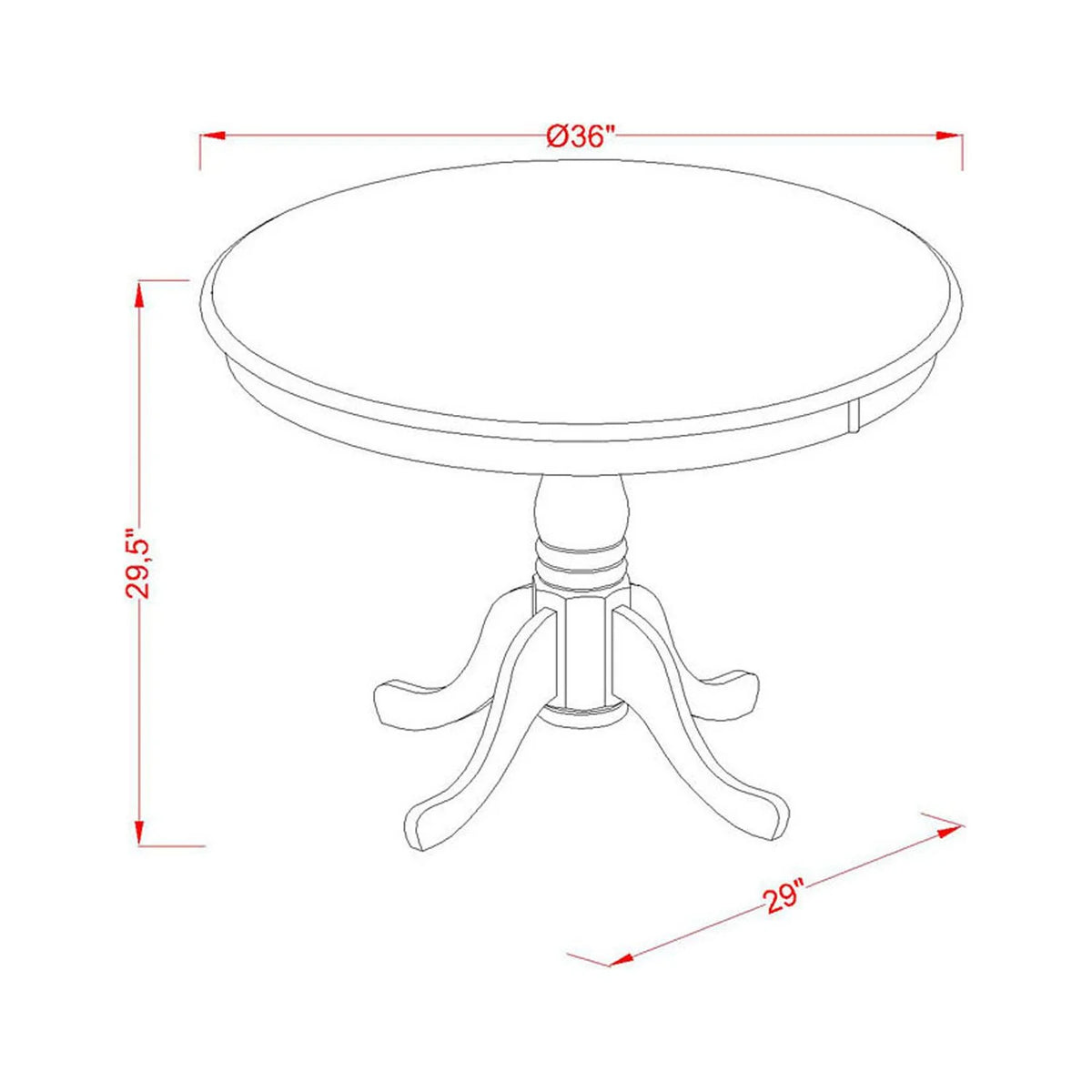 3 Pc Dining Room Table Set with 2 Chairs R459613