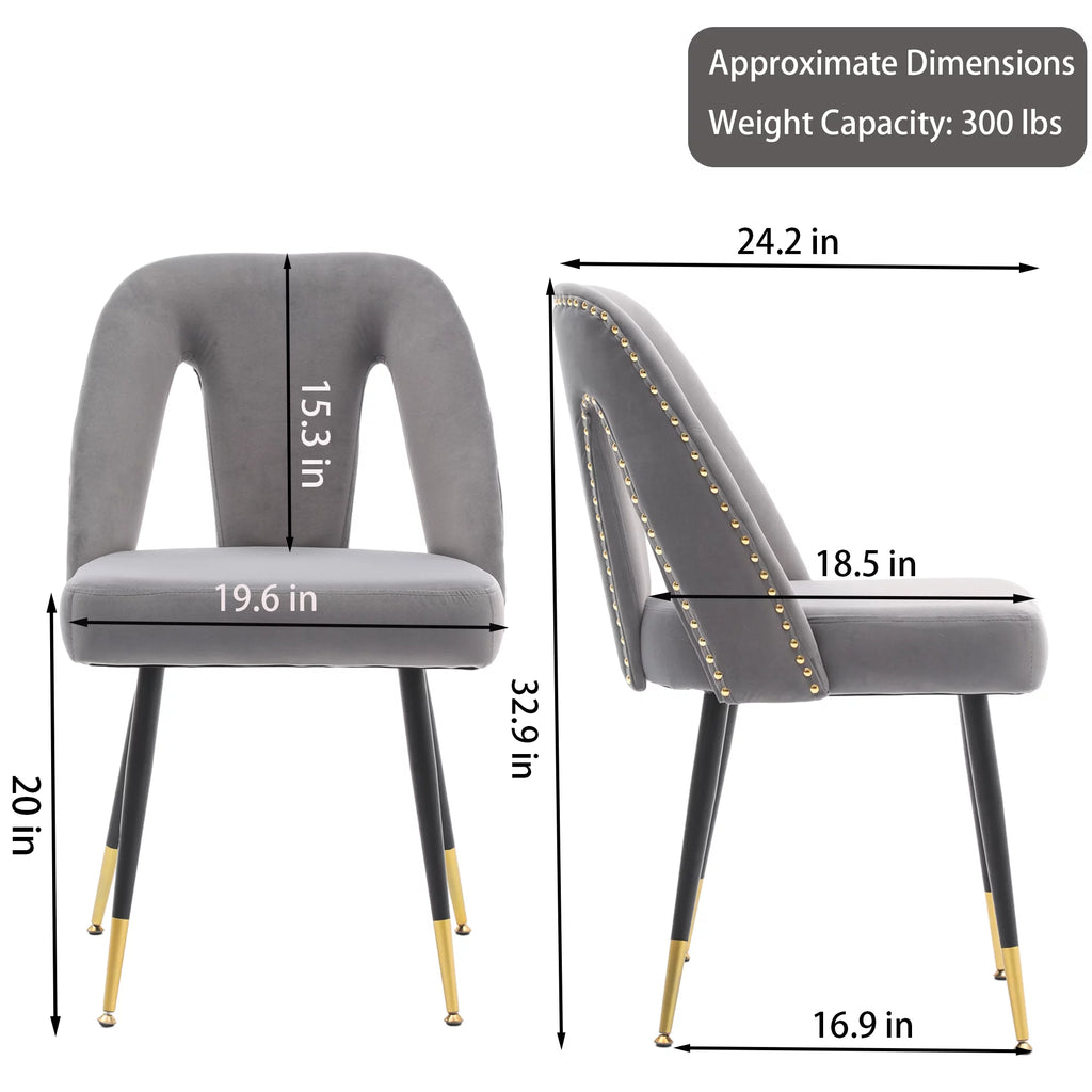 Velvet Upholstered Dining Chairs Set of 6 T878