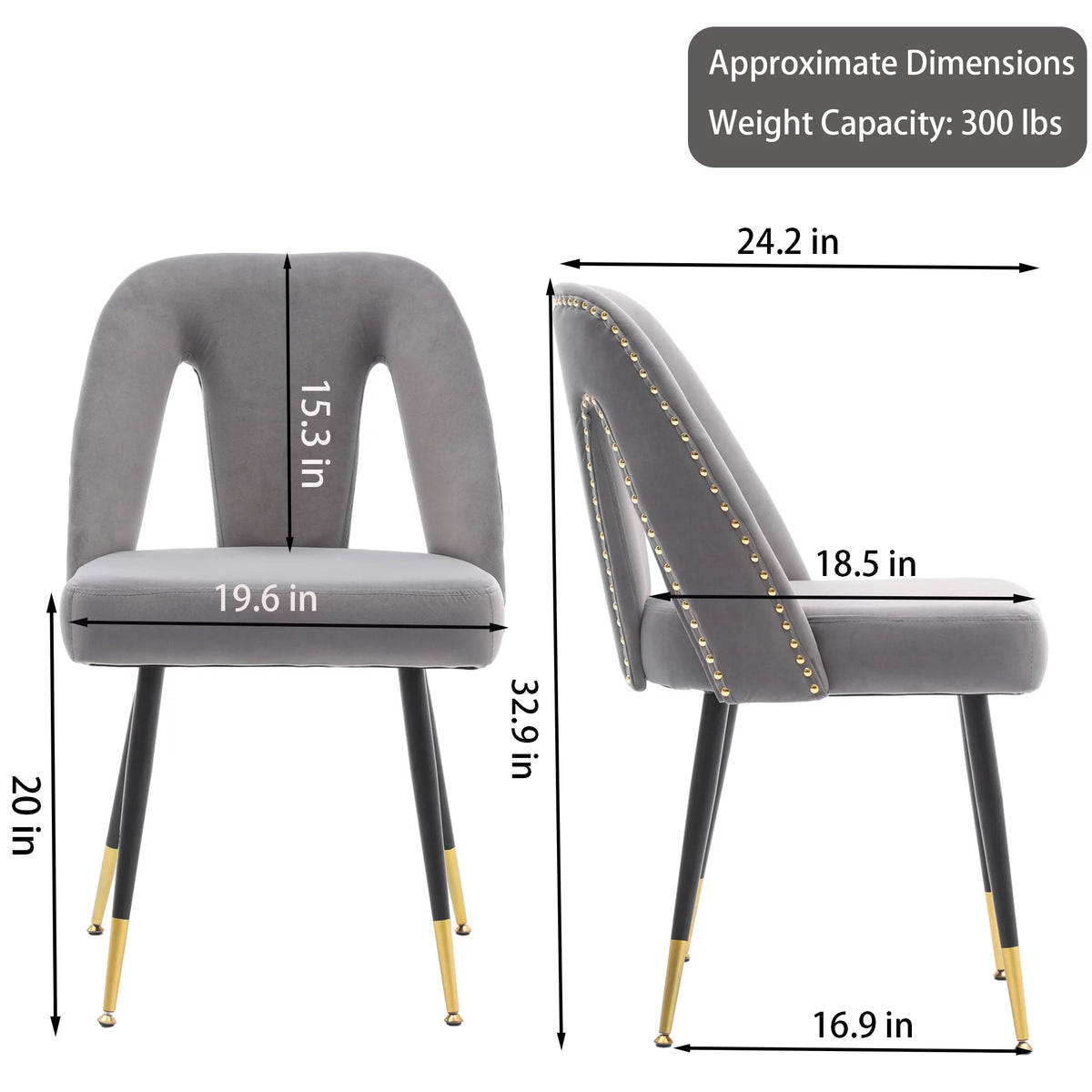 Velvet Upholstered Dining Chairs Set of 6 T878