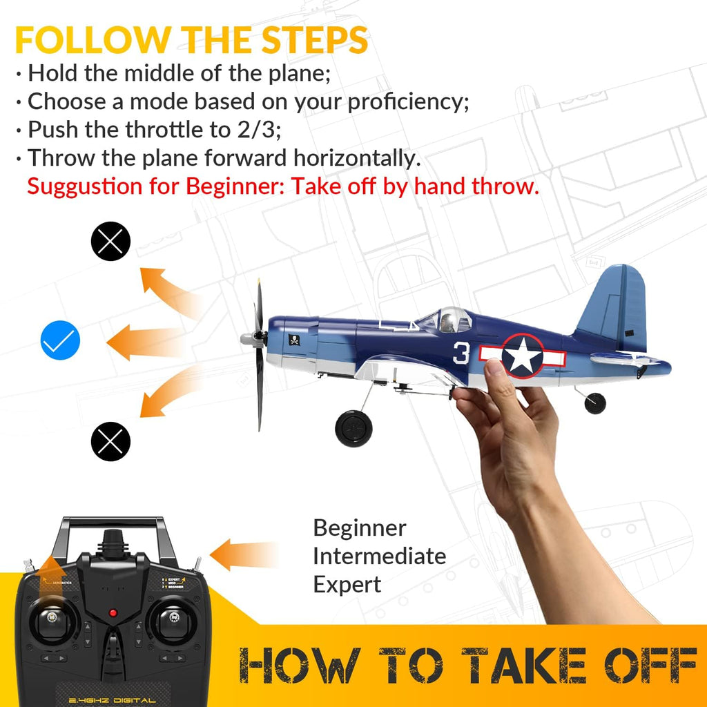 RC Plane 4CH RC Airplane Ready to Fly with Upgraded Canopy C26948