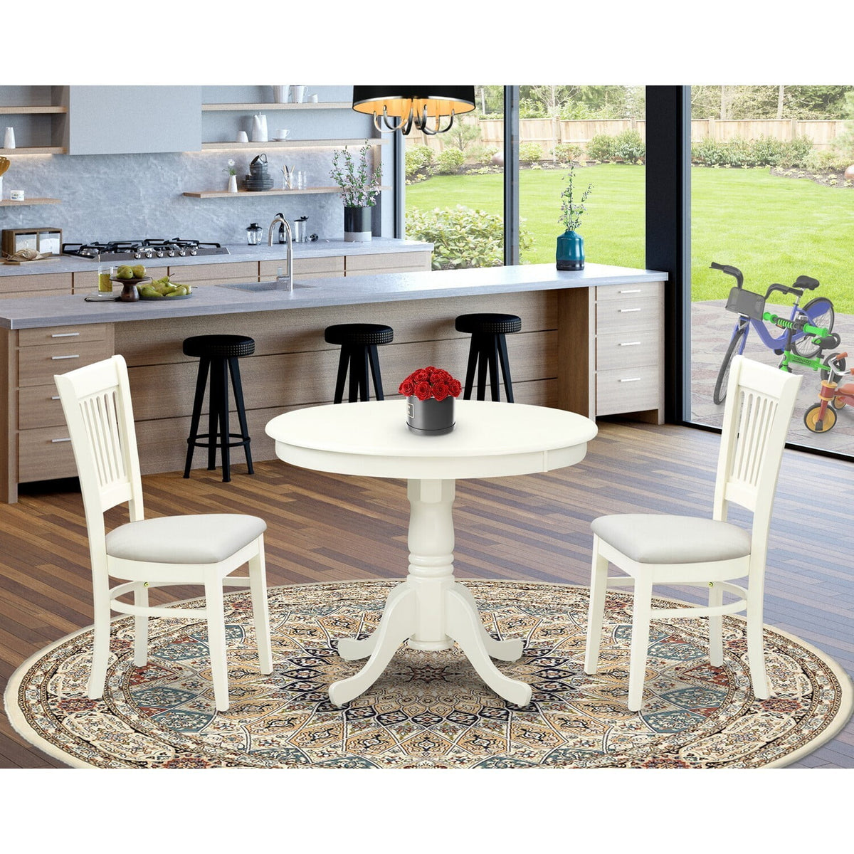 3 Pc Dining Room Table Set with 2 Chairs R459613