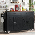 Rolling Kitchen Island with Power Outlet and Drop Leaf K68082