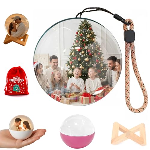 2.7" White 3D Crystal Ball Christmas Ornament F64887
