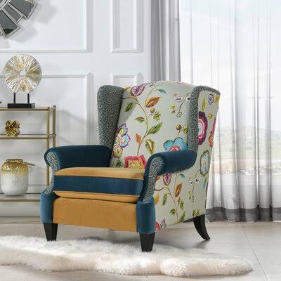 35.5cm Wide Wingback Chair Velvet Z43041