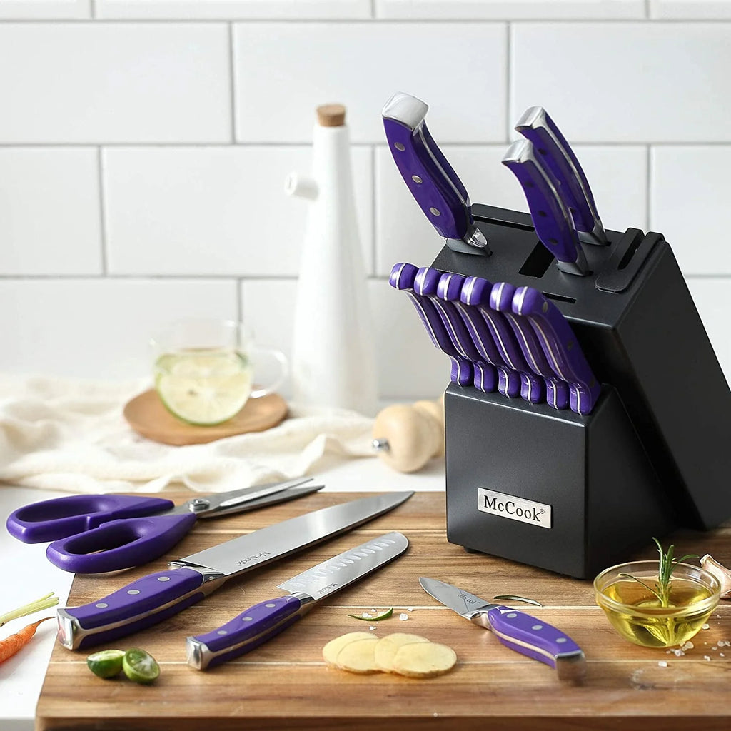 15 Pieces German Stainless Steel Kitchen Knife Block Set F146239