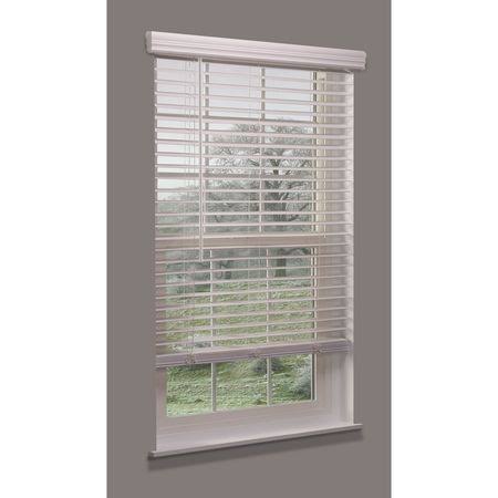 Cordless Faux Wood Blind, White, 21x22w x 56 D244