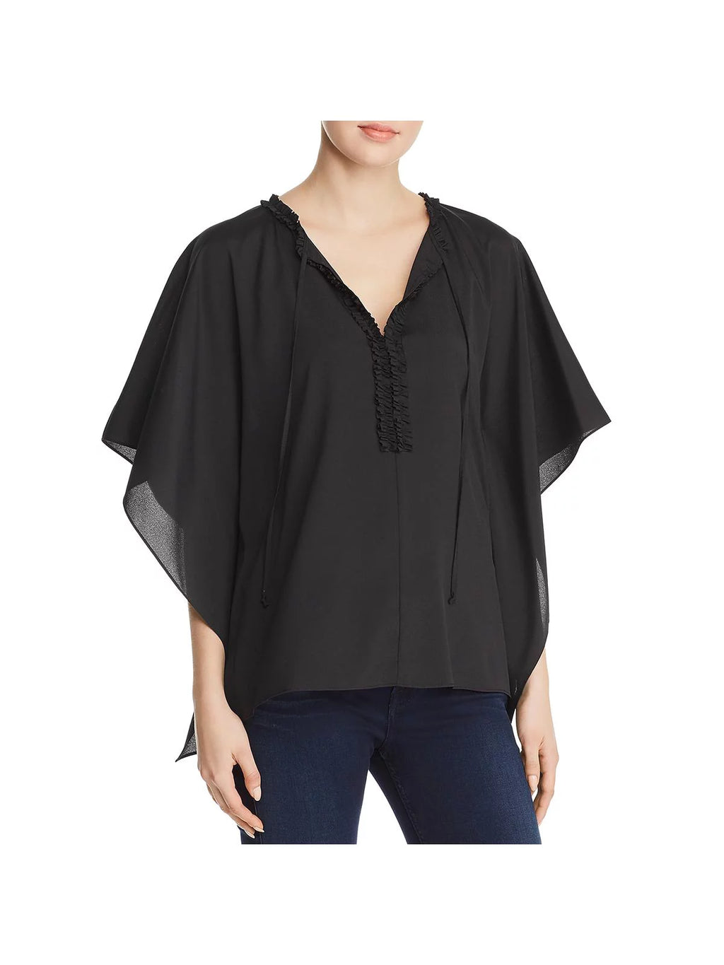 Sage V-Neck Ruffled Blouse B857520