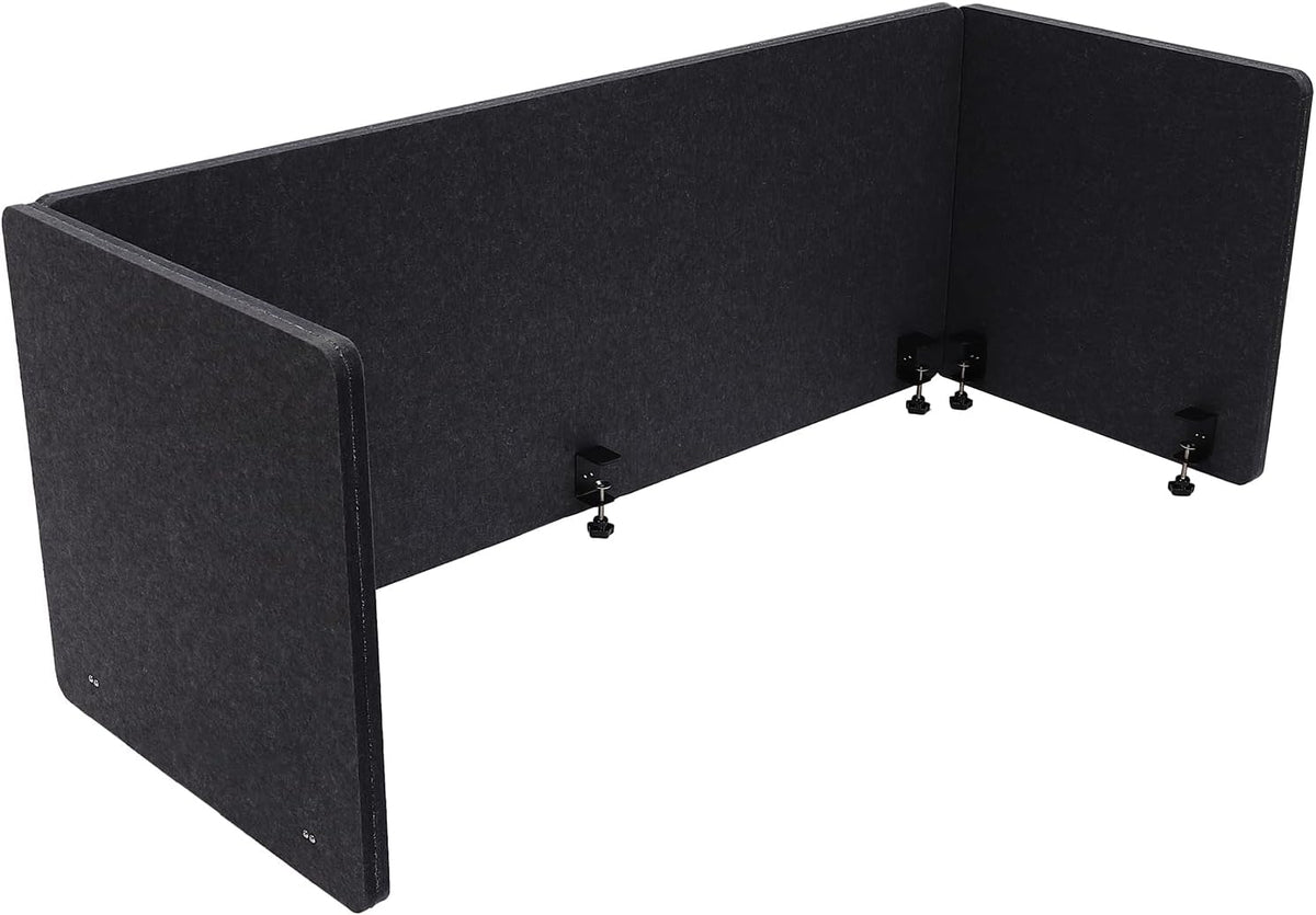 Dark Gray Acoustic Desk Privacy Panel, 59"L x 24"W T915