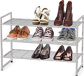 3-Tier Stackable Shoe Shelves Storage Utility Rack, Silver T441