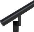 Satin Black Anodized Aluminum Handrail Kit with Wall Brackets and Endcaps W520967