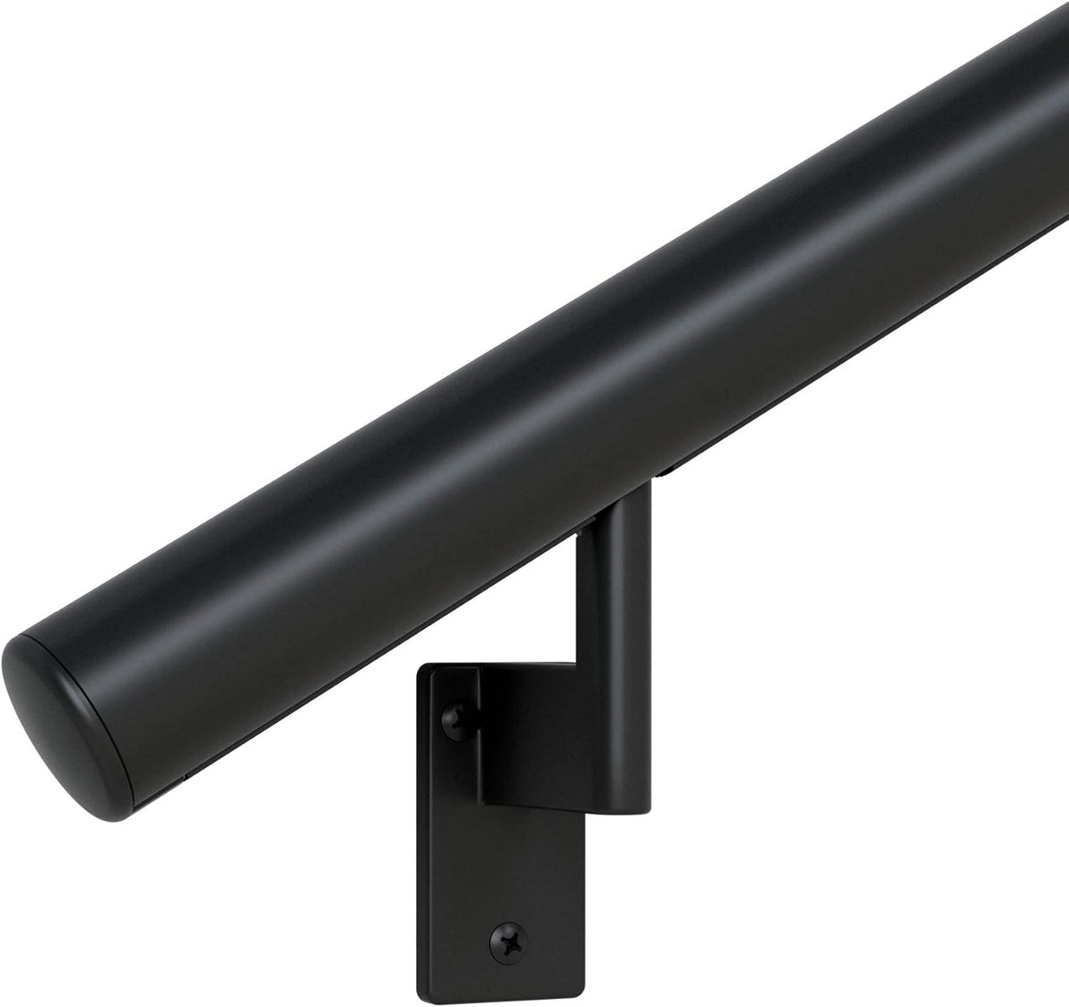 Satin Black Anodized Aluminum Handrail Kit with Wall Brackets and Endcaps W520967