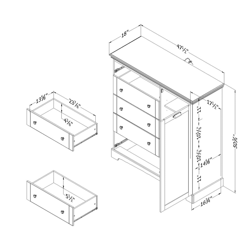 5 Drawer Winter Oak Dresser F7110