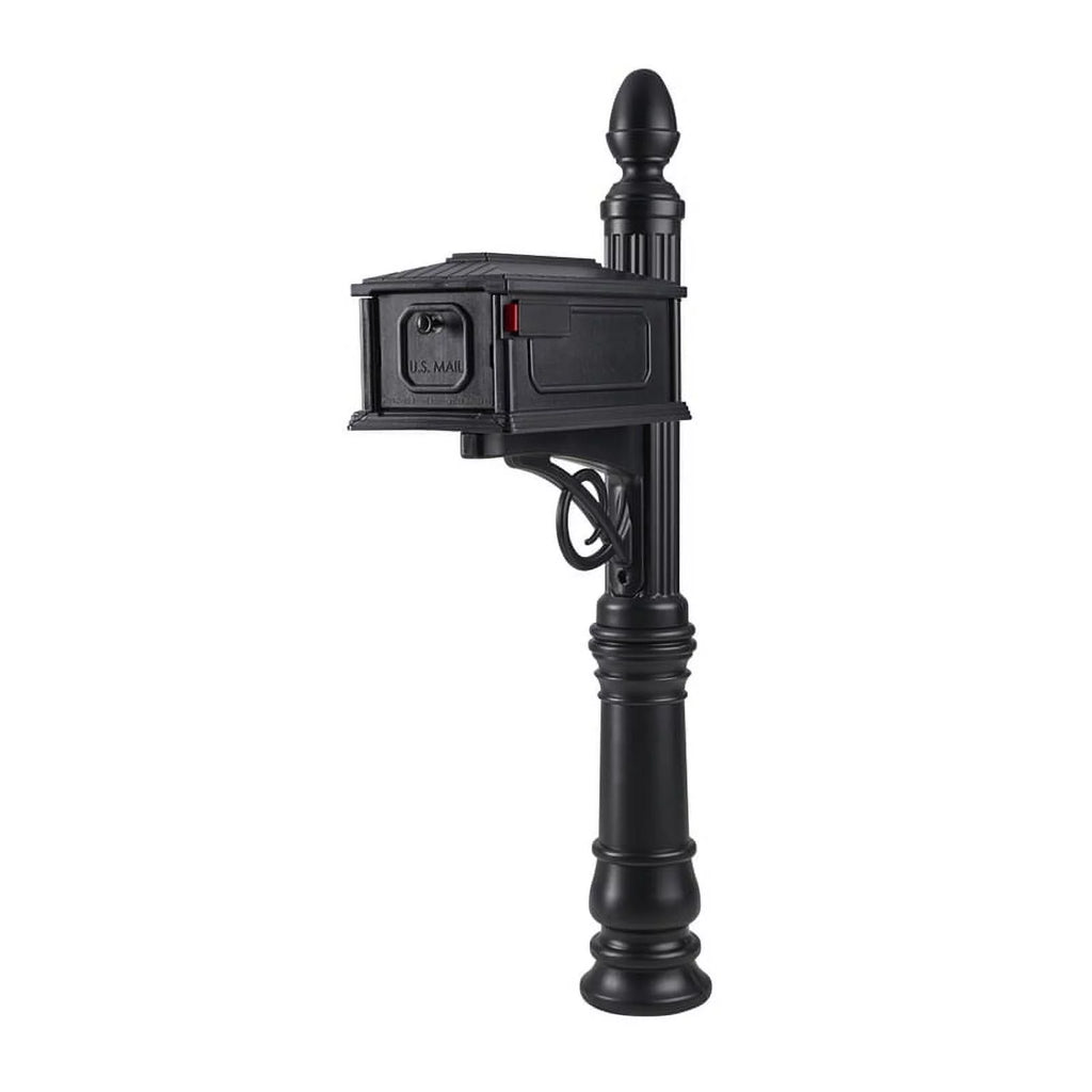 Black Plastic Mailbox & Post Combo Y92218