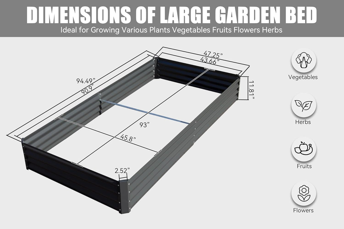 Gray Galvanized Raised Garden Bed B879000