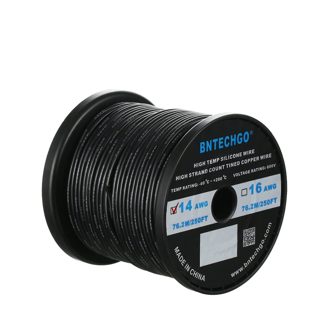 14 Gauge Silicone Wire Spool 200 ft Blue 14 AWG Stranded Tinned Copper Wire Pack of 2 P7669
