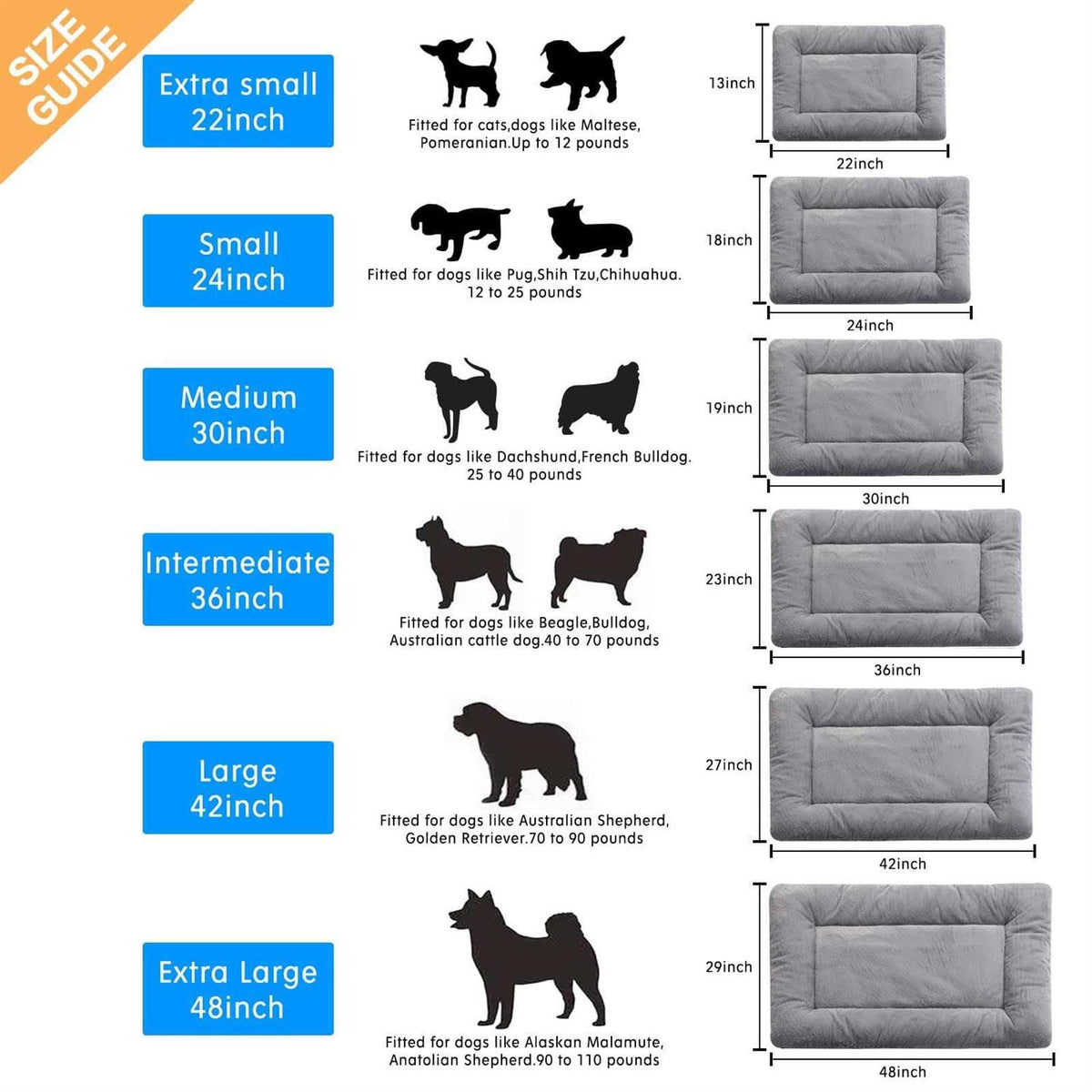 Dog Crate Pad Washable Anti-Slip X19844