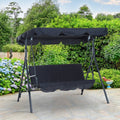 Black Steel 3 Person Porch Swing Q432