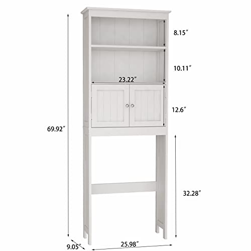 White 2 Door Wooden Floor Storage Cabinet with 1 Drawer E223