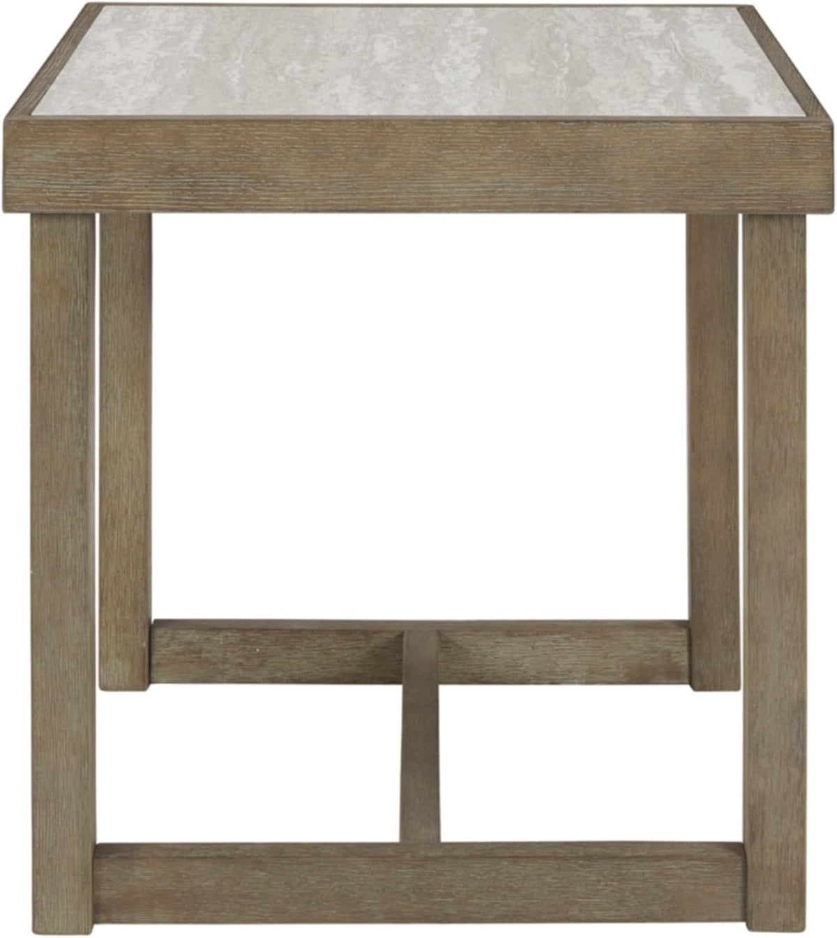 Contemporary End Table with Faux Carrara Marble Top P2046