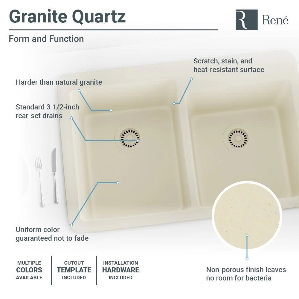 Carbon Topmount Composite Granite Kitchen Sink with Two Grids Q41074