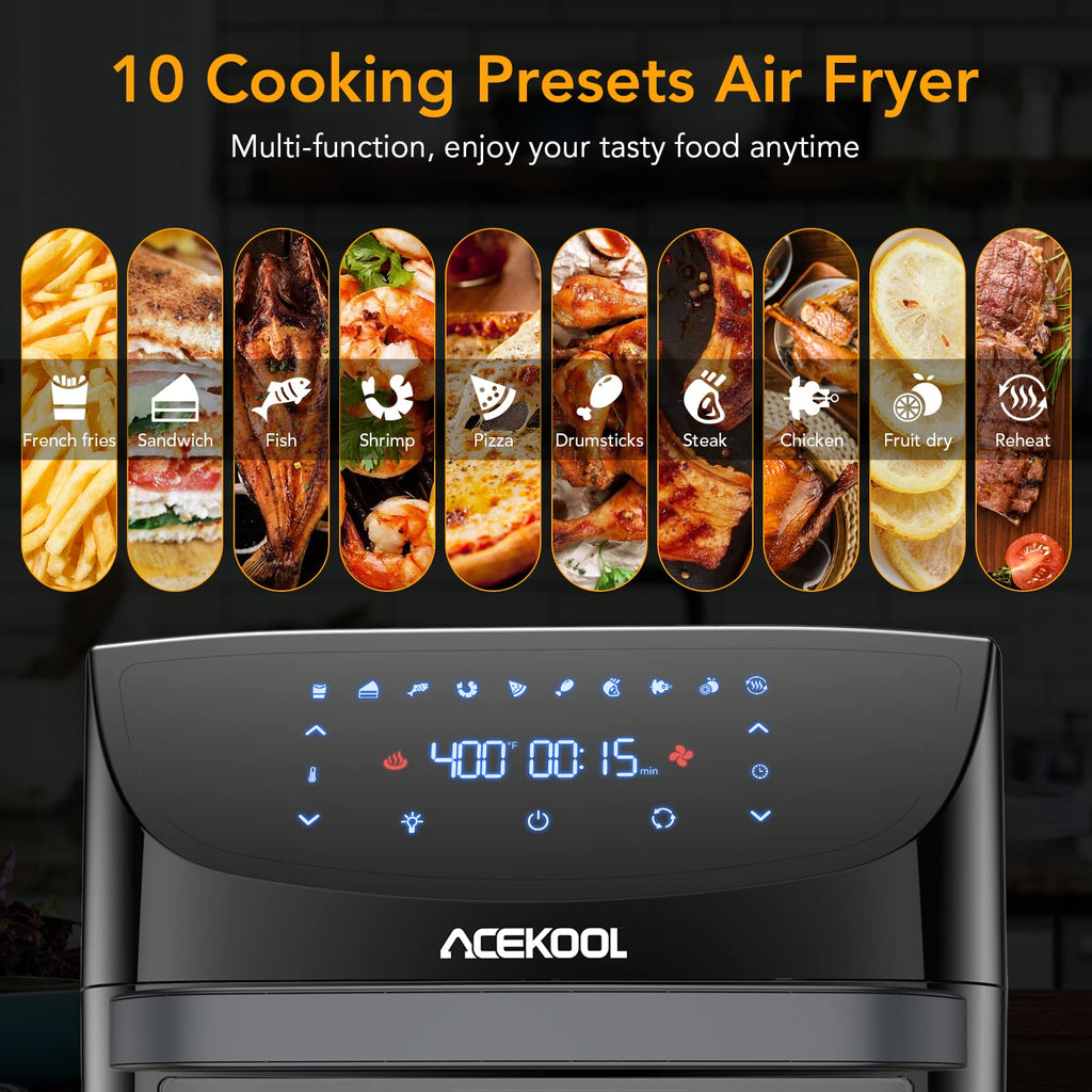 20 Quart 10-in-1 Digital Convection Air Fryer Toaster Oven Combo with Rotating Basket E634