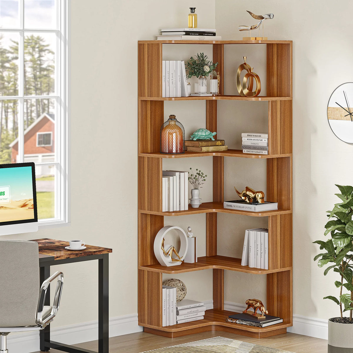 6-Tier Corner Bookshelf R4053