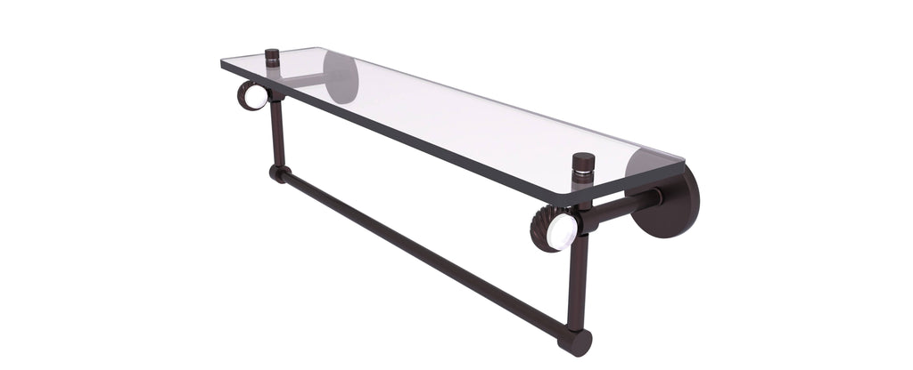 Antique Bronze Glass Shelf with Towel Bar B47847