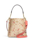 Signature Canvas Bucket Bag with Heart and Star Print G7883