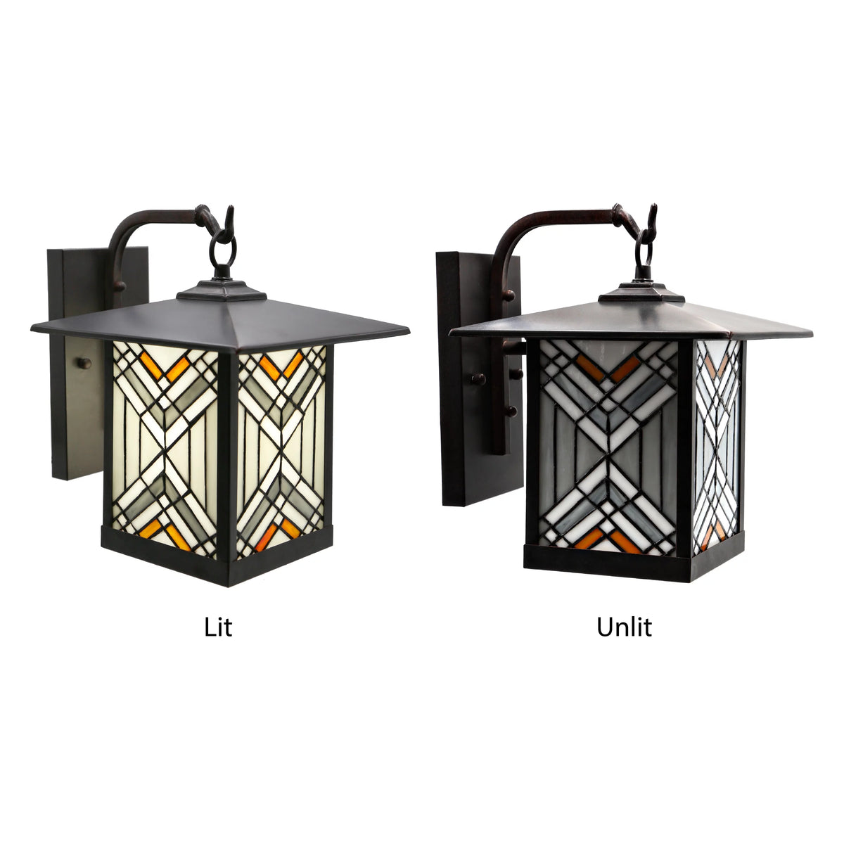 Bronze Stained Glass Wall Sconce X604