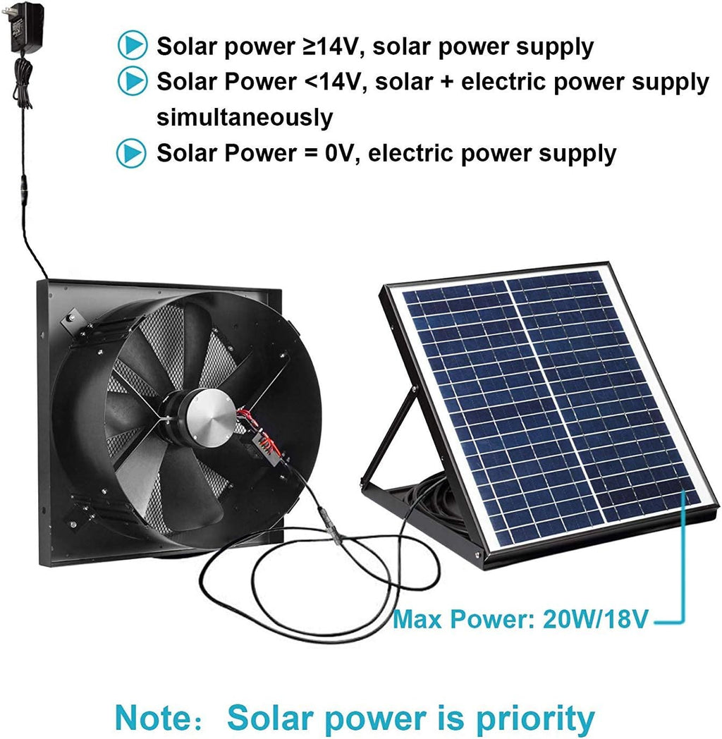 Solar Powered Exhaust Fan with Thermostat A331