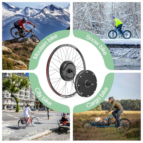 48V1000W Brushless Gearless Rear Hub Motor Electric Bike Kit U326004