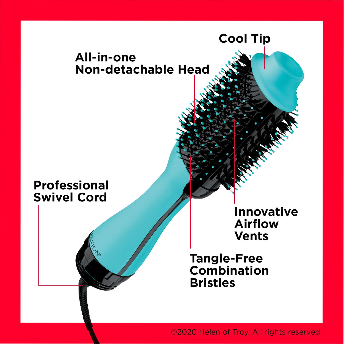 Mint Ceramic Hair Dryer and Hot Air Brush A720856