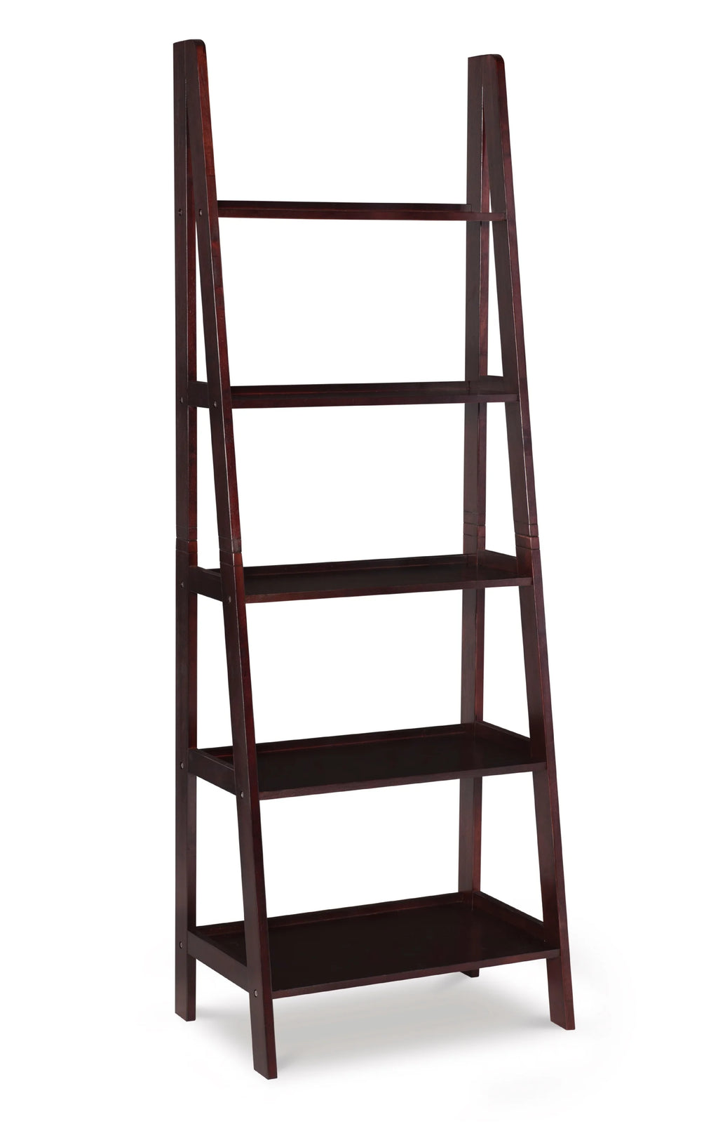 5-Shelf Ladder Bookcase, 72" Height, Espresso Finish Z102