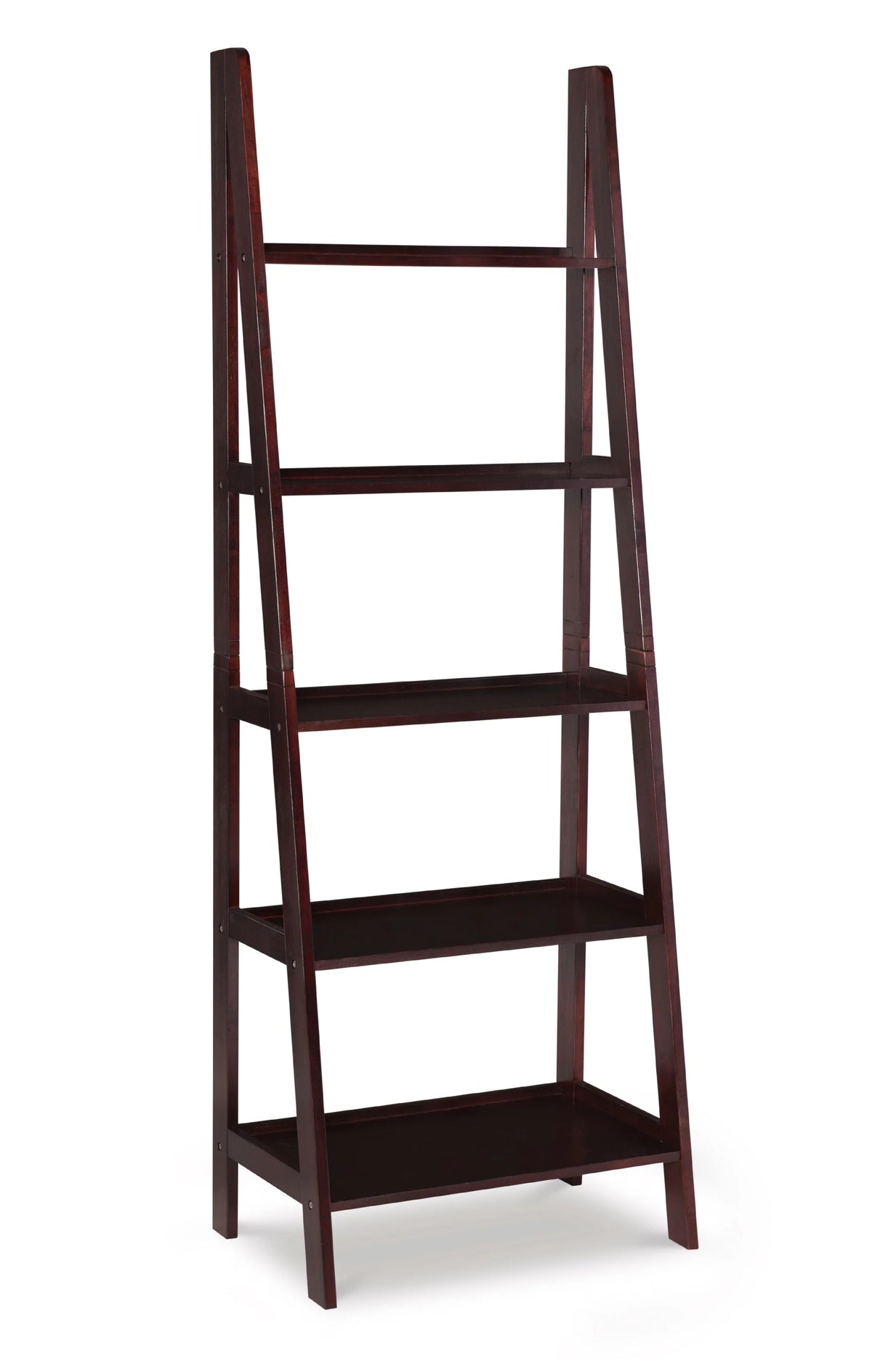 5-Shelf Ladder Bookcase, 72" Height, Espresso Finish Z102