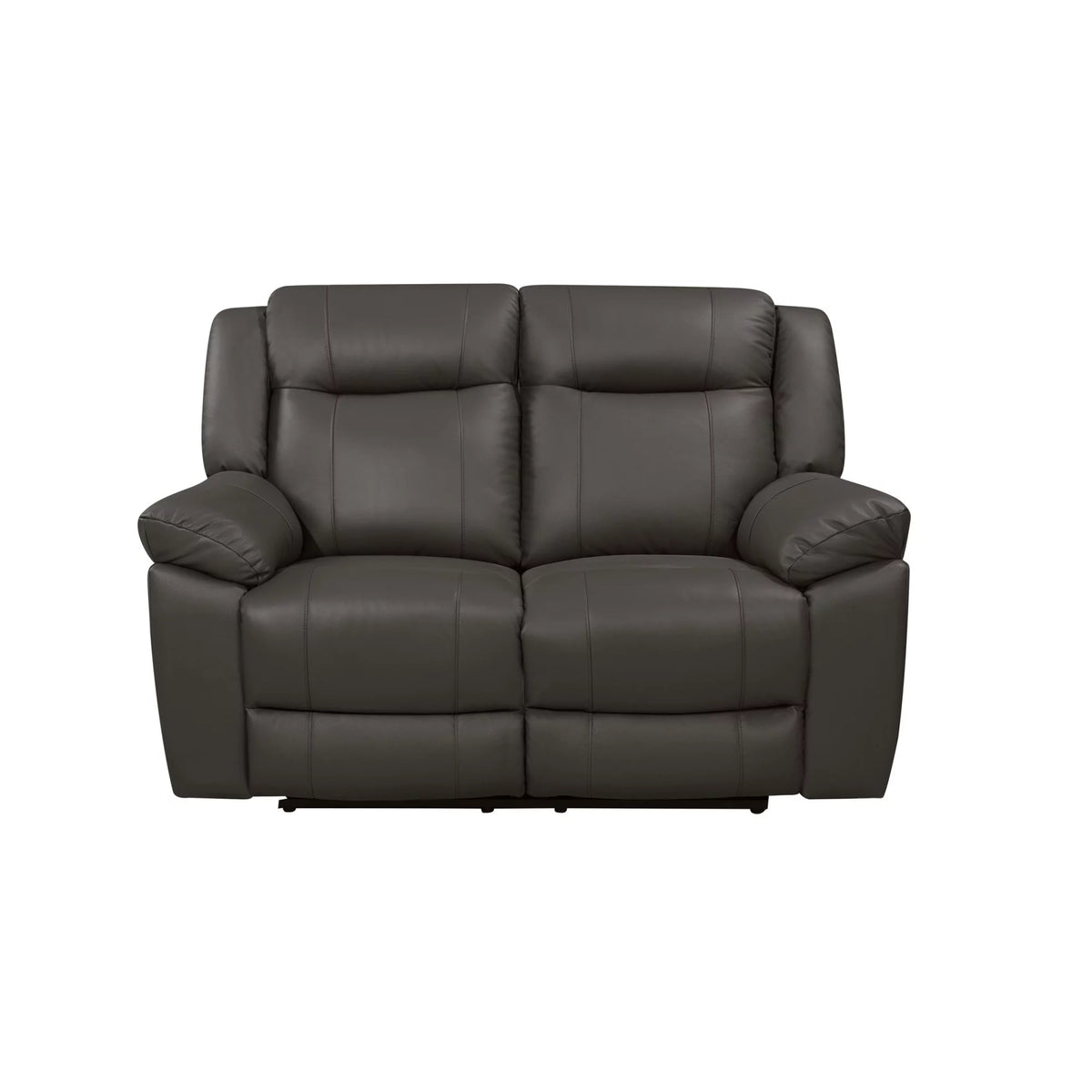 60 Inch Gray Real Leather Manual Recliner Loveseat F881