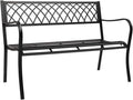 Black Powder Coated Cast Iron Steel Patio Bench K152166